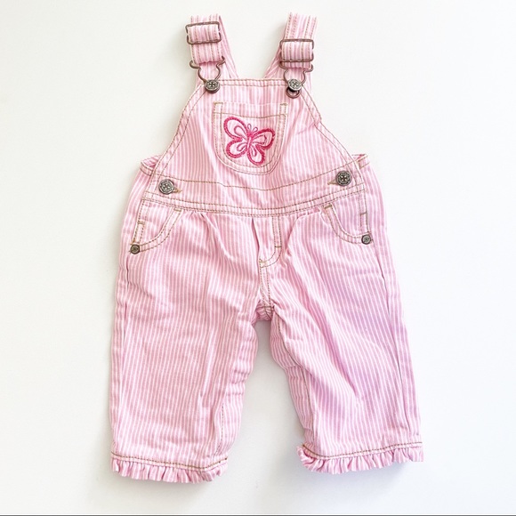OshKosh B'gosh Other - Osh Kosh Vintage Baby Striped Overalls Butterfly
